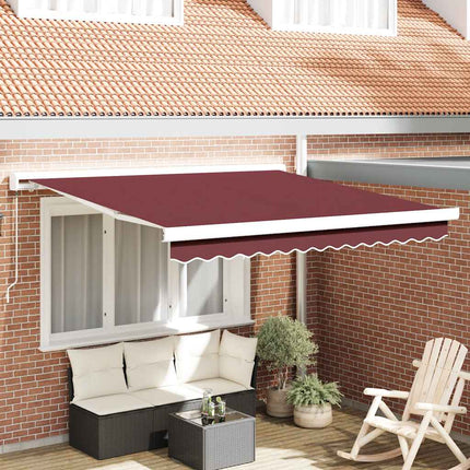 Markis manuellt infällbar vinröd 300x250 cm