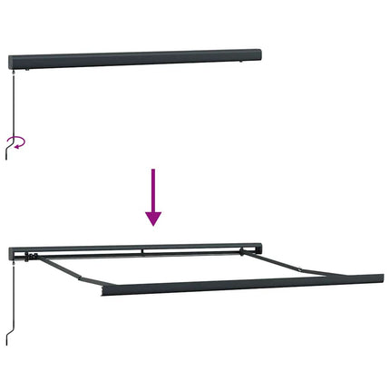 Markis manuellt infällbar vinröd 300x250 cm