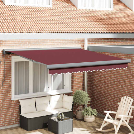 Markis manuellt infällbar vinröd 300x250 cm