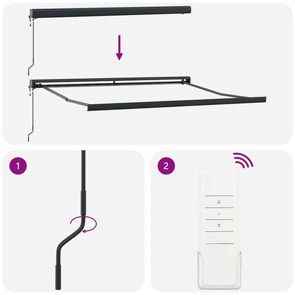 Markis automatiskt infällbar vinröd 300x250 cm