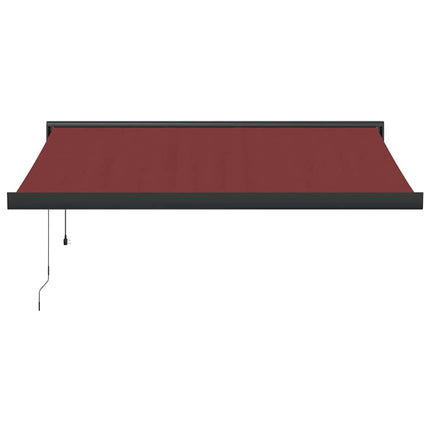 Markis automatiskt infällbar vinröd 350x250 cm