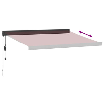 Markis automatiskt infällbar vinröd 350x250 cm