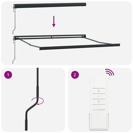 Markis automatiskt infällbar vinröd 400x300 cm