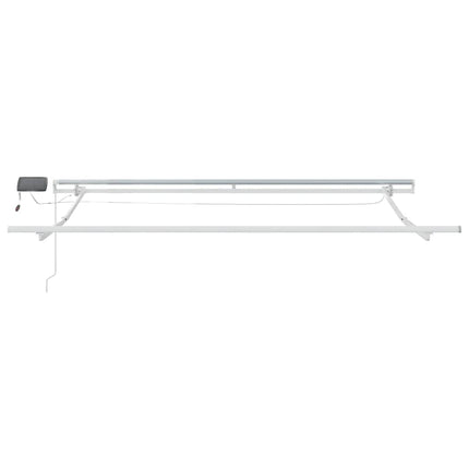 Markis manuellt infällbar med LEDs brun 300x250 cm