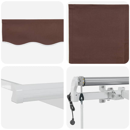 Markis automatiskt infällbar brun 300x250 cm