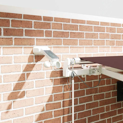 Markis automatiskt infällbar med LED brun 450x300 cm