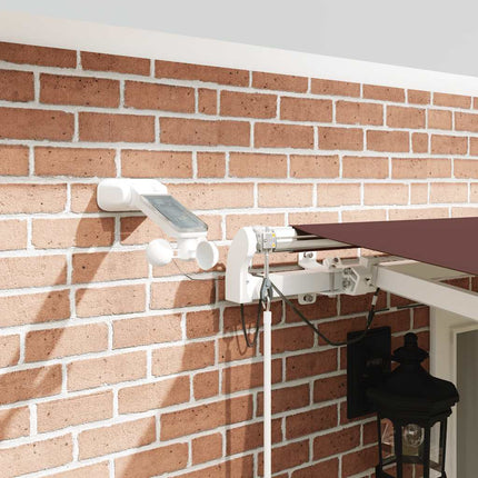 Markis automatiskt infällbar med LED 500x300 cm brun