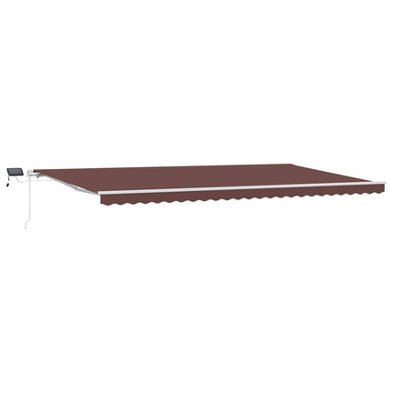 Markis manuellt infällbar med LED 600x300 cm brun