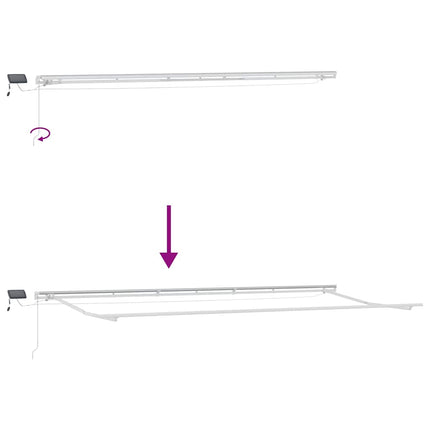 Markis manuellt infällbar med LED 600x300 cm brun