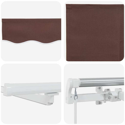 Markis manuellt infällbar med LED 600x300 cm brun