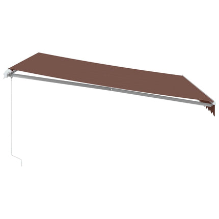 Markis manuellt infällbar med LED brun 400x350 cm