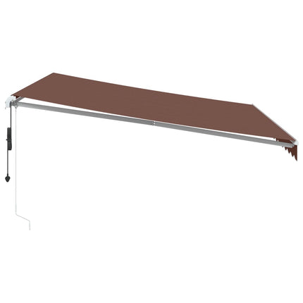 Markis automatiskt infällbar med LED brun 400x350 cm