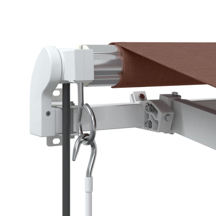 Markis automatiskt infällbar med LED brun 400x350 cm