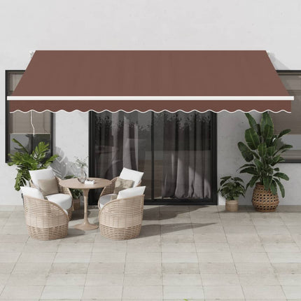 Markis automatiskt infällbar brun 450x350 cm