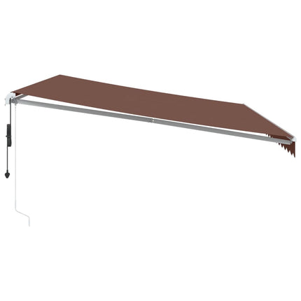 Markis automatiskt infällbar brun 500x350 cm