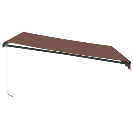 Markis manuellt infällbar med LEDs brun 400x350 cm