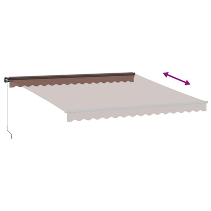 Markis manuellt infällbar med LEDs brun 400x350 cm
