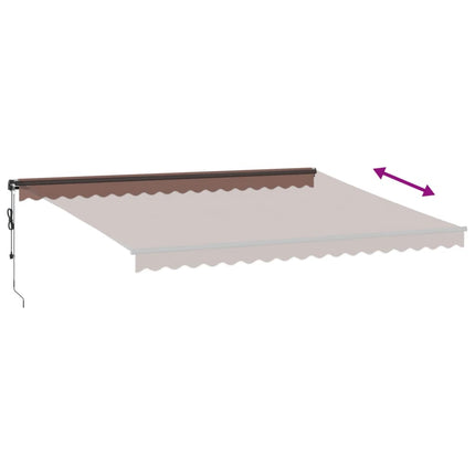 Markis automatiskt infällbar brun 450x350 cm