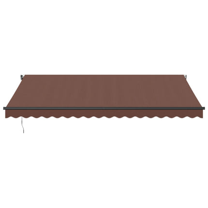 Markis automatiskt infällbar med LEDs brun 450x350 cm