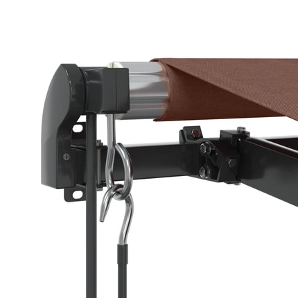 Markis automatiskt infällbar brun 500x350 cm