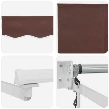 Markis automatiskt infällbar brun 300x250 cm