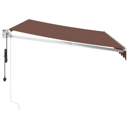 Markis automatiskt infällbar brun 350x250 cm
