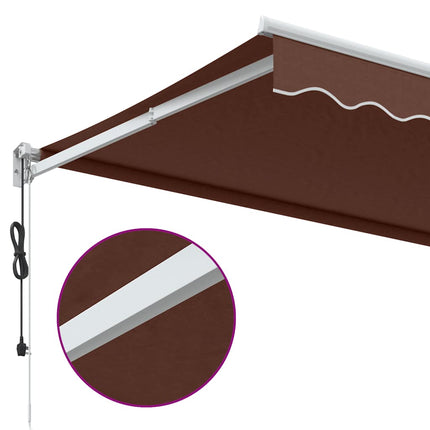 Markis automatiskt infällbar brun 350x250 cm