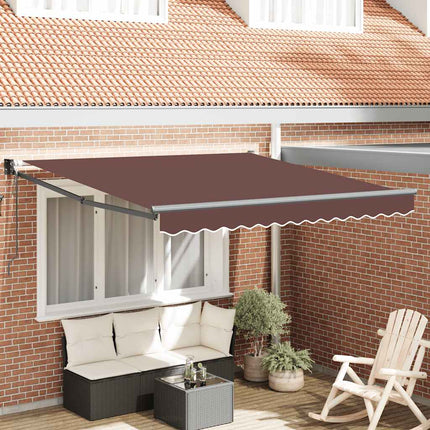 Markis automatiskt infällbar brun 300x250 cm
