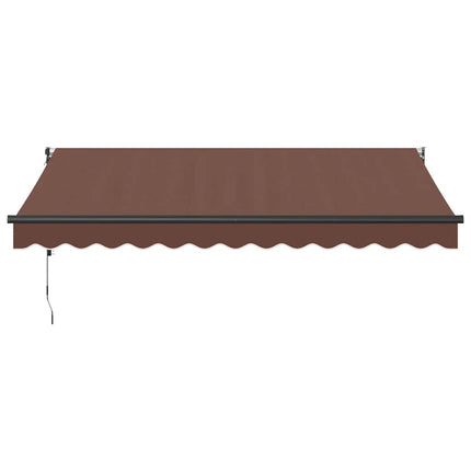 Markis automatiskt infällbar brun 350x250 cm