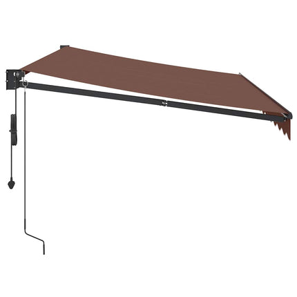Markis automatiskt infällbar brun 350x250 cm