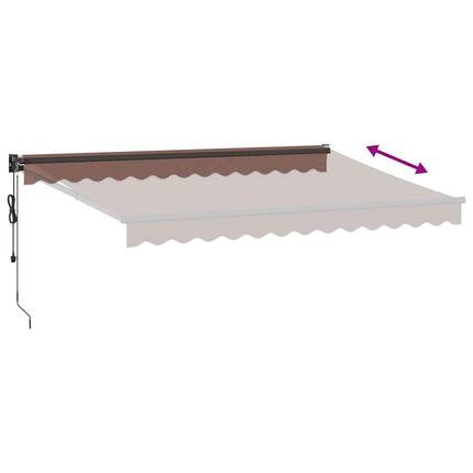 Markis automatiskt infällbar brun 350x250 cm