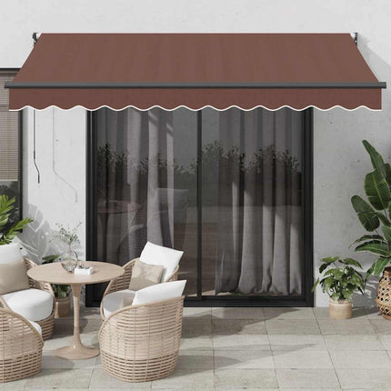 Markis automatiskt infällbar brun 350x250 cm