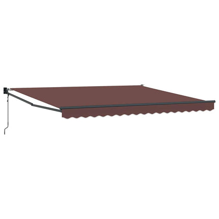 Markis automatiskt infällbar brun 400x300 cm