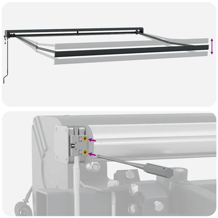 Markis automatiskt infällbar brun 300x250 cm