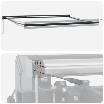 Markis automatiskt infällbar 450x300 cm brun