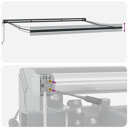 Markis automatiskt infällbar 500x300 cm brun