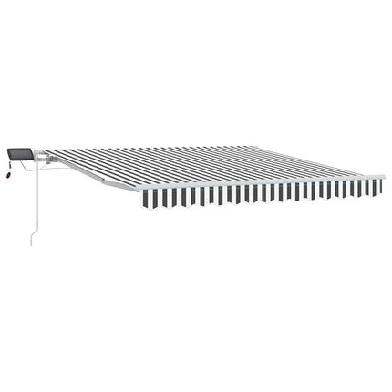 Markis manuellt infällbar med LEDs antracit och vit 300x250 cm