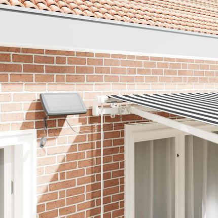 Markis manuellt infällbar med LEDs antracit och vit 300x250 cm