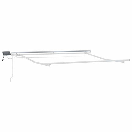 Markis manuellt infällbar med LEDs antracit och vit 300x250 cm