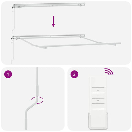 Markis automatiskt infällbar antracit&vit 300x250 cm