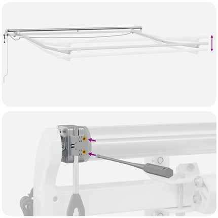 Markis automatiskt infällbar med LEDs antracit&vit 300x250 cm