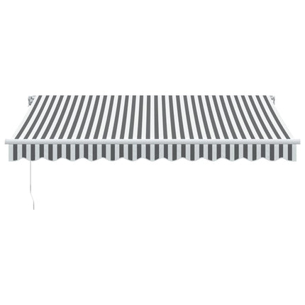 Markis manuellt infällbar med LEDs antracit och vit 350x250 cm