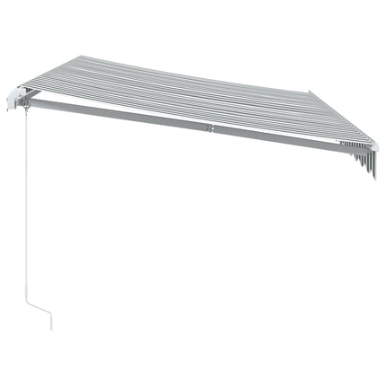 Markis manuellt infällbar med LEDs antracit och vit 350x250 cm