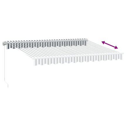 Markis manuellt infällbar med LEDs antracit och vit 350x250 cm