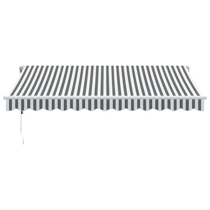 Markis automatiskt infällbar med LEDs antracit&vit 300x250 cm