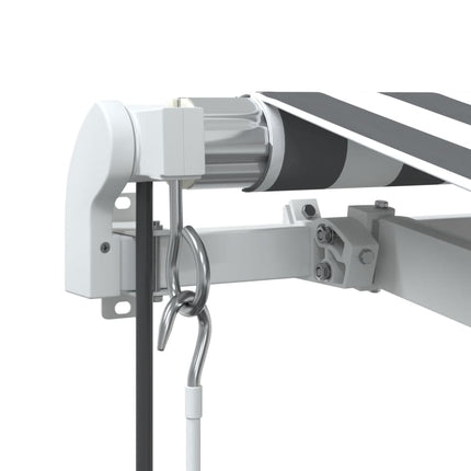 Markis automatiskt infällbar med LEDs antracit&vit 300x250 cm