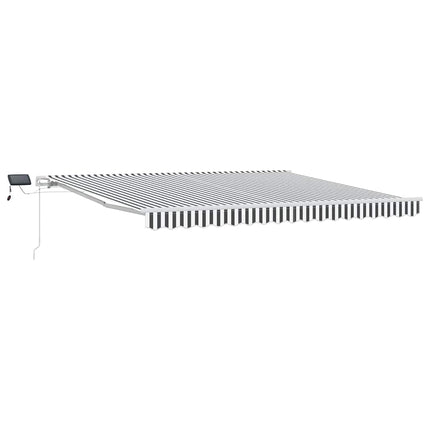 Markis manuellt infällbar med LEDs antracit och vit 400x300 cm