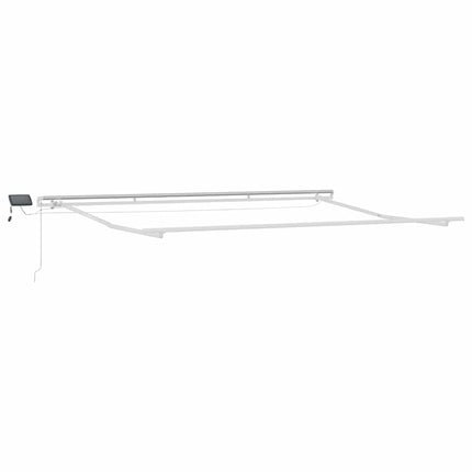 Markis manuellt infällbar med LEDs antracit och vit 400x300 cm