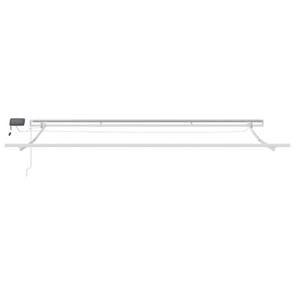 Markis manuellt infällbar med LEDs antracit och vit 400x300 cm