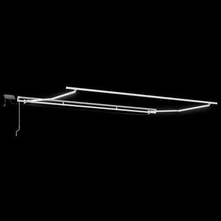 Markis manuellt infällbar med LEDs antracit och vit 450x300 cm